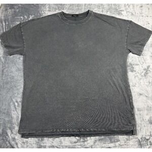 nuuds Men's Vintage Cotton Oversized T Shirt Large Washed Charcoal Gray Boxy Tee